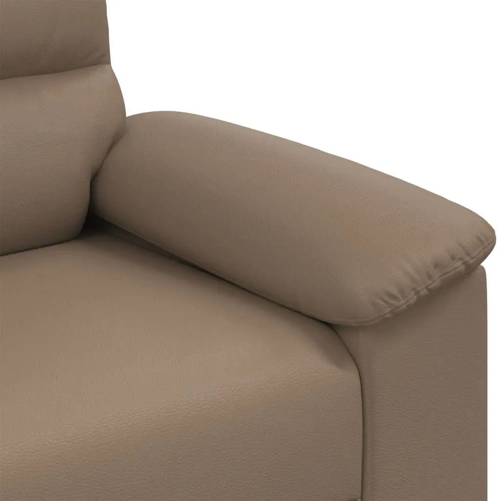 Sofa Chair Brown Faux Leather Thickly Padded Armrest Living Room Furniture