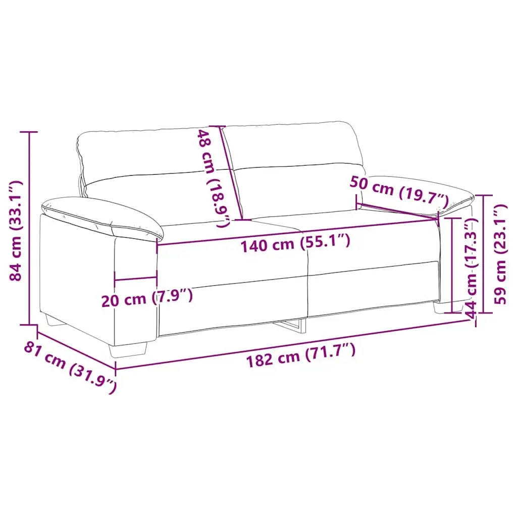 2-Seater Sofa Black Faux Leather Upholstery Wide Armrests Thickly Padded Seat