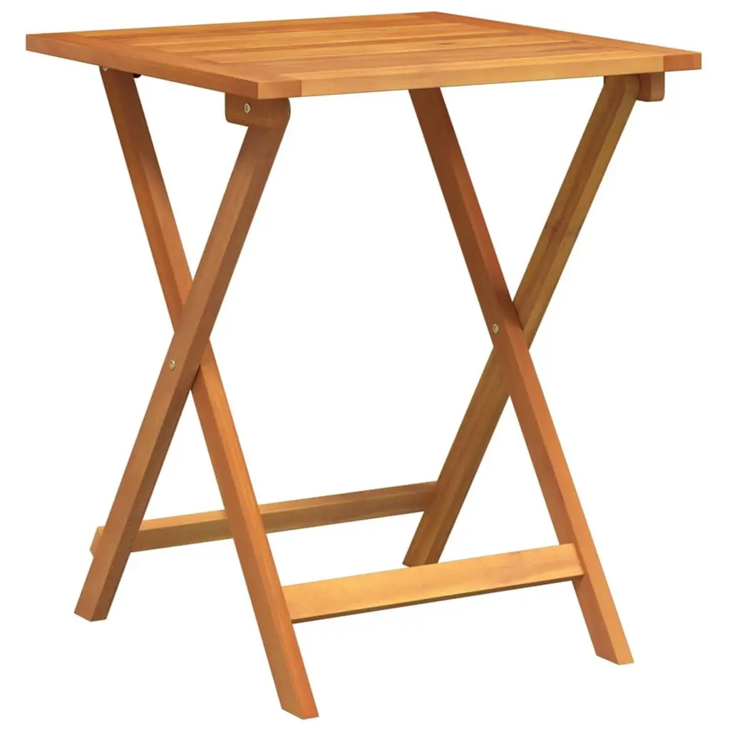 Folding Garden Table 60x60x72cm Solid Acacia Wood Natural for Outdoor Patio Dining