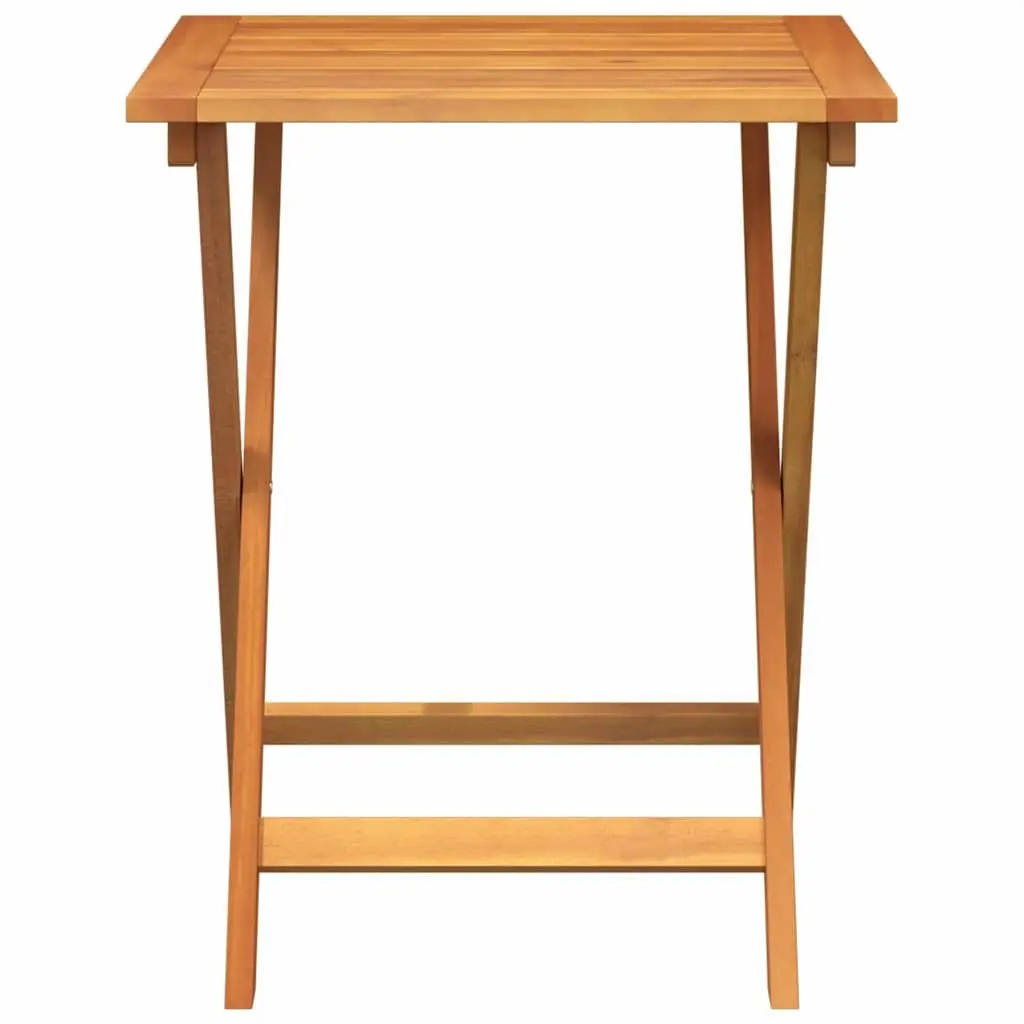Folding Garden Table 60x60x72cm Solid Acacia Wood Natural for Outdoor Patio Dining