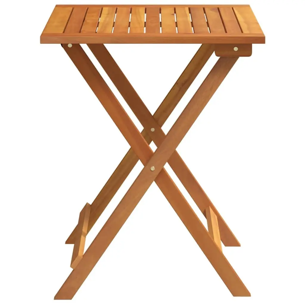 Folding Garden Table 60x60x72cm Solid Acacia Wood Natural for Outdoor Patio Dining