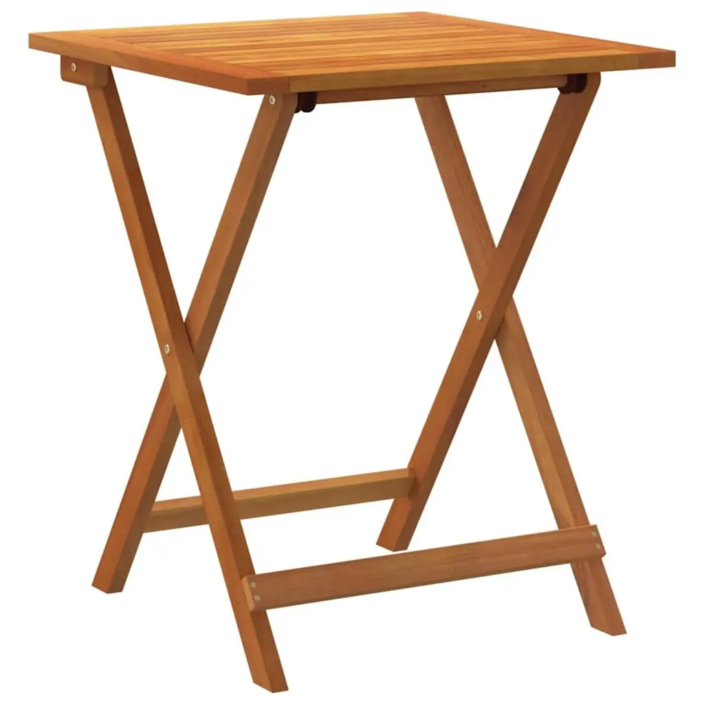 Folding Garden Table 60x60x72cm Solid Acacia Wood Natural for Outdoor Patio Dining