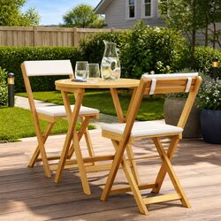 Outdoor Dining Set for Compact Spaces: 2 Chairs and Table