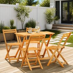 Elevate Your Outdoors with a Brown 5-Piece Bistro Set