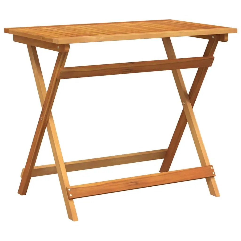 5 Piece Folding Bistro Set Outdoor Furniture Table and Chairs Compact Brown Acacia Wood