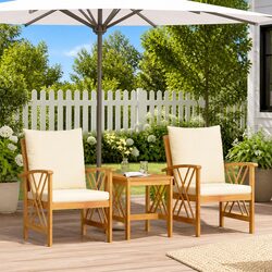 Garden Sofa Set 3 Piece Outdoor Furniture Patio Lounge Seating with Cushions