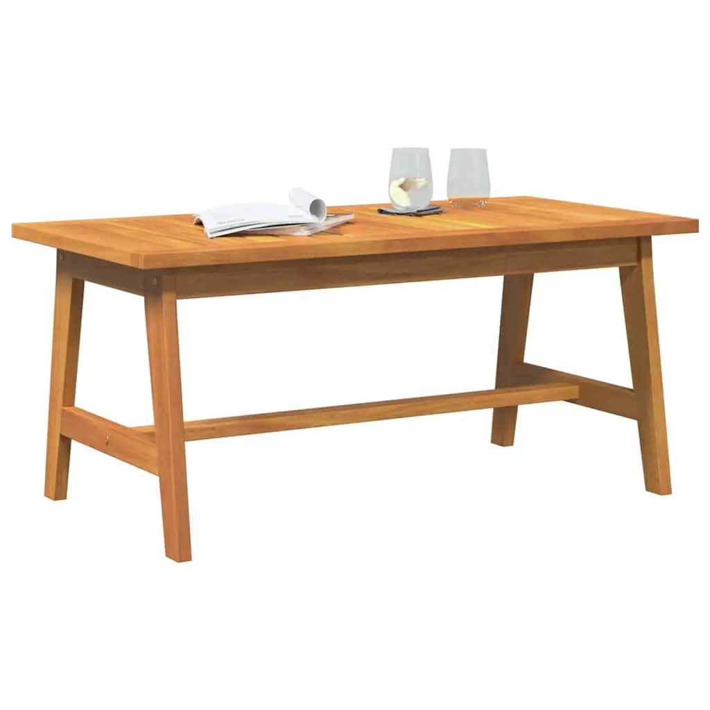 Acacia Wood Outdoor Coffee Table Natural Brown Oil Finish Durable Garden Furniture