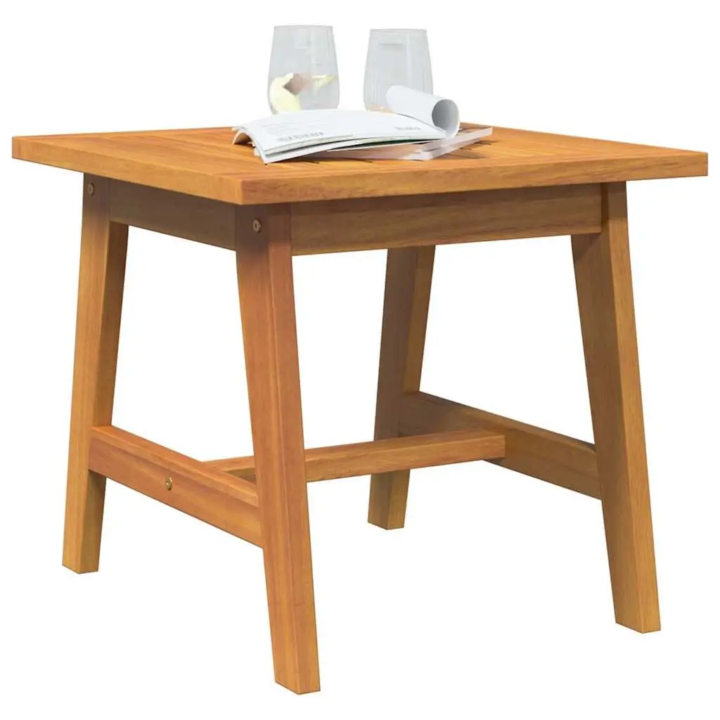 Solid Acacia Wood Side Table 45x45x40cm Outdoor Garden Furniture Natural Oil Finish