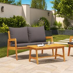 Enhance Your Outdoor Area with This Acacia 2-Seater Sofa