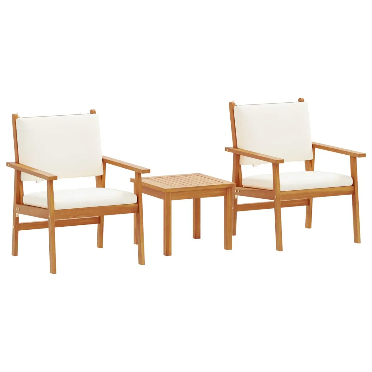 Garden Sofa Set 3 Piece Outdoor Seating Balcony Patio Furniture Cream White