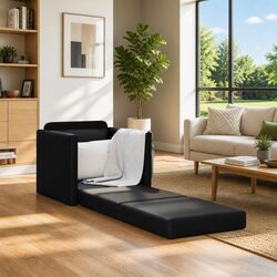 Sleek 60cm Sofa Bed in Black for Modern Living