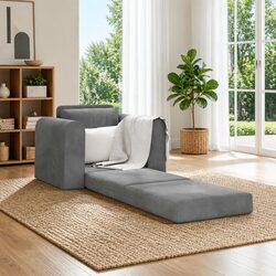 Compact Grey Velvet Sofa Bed for Stylish Guest Spaces