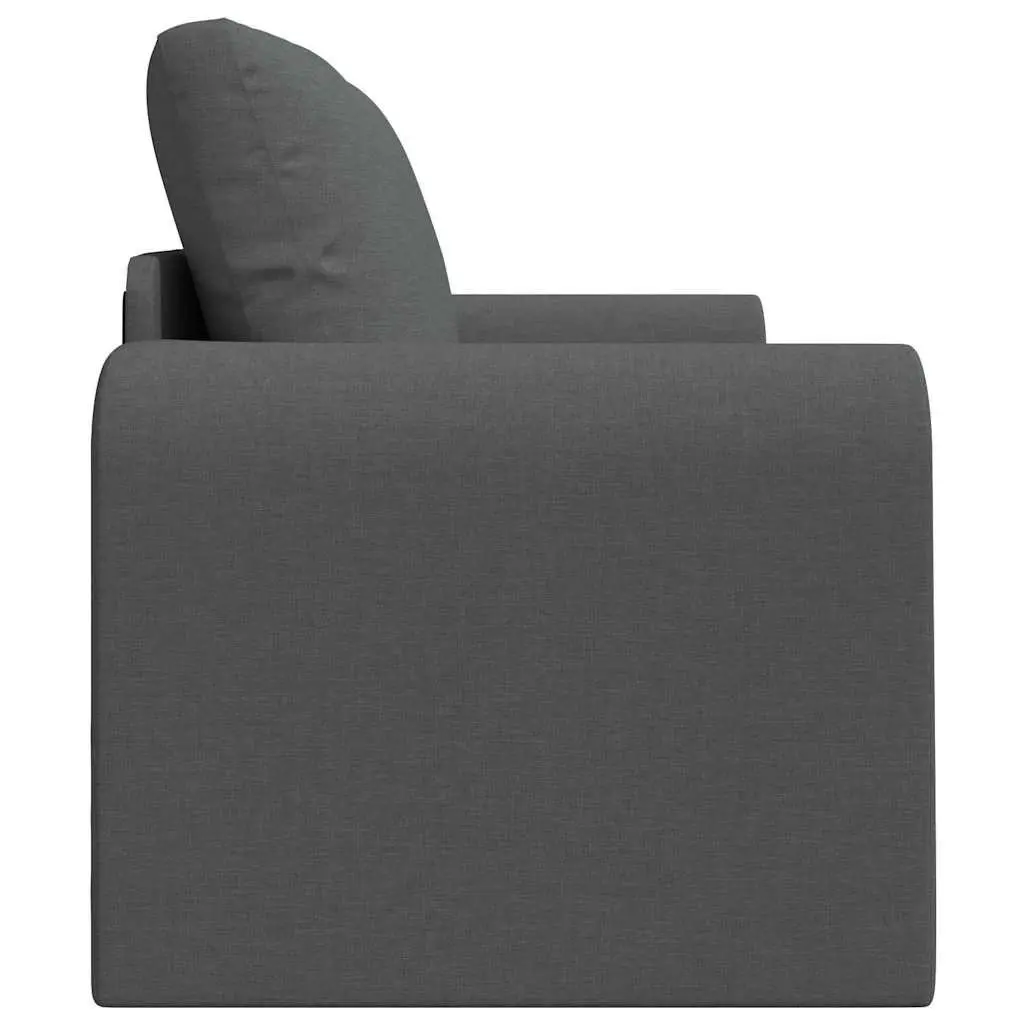 Convertible Sofa Bed Grey Fabric Manual Adjustment Compact