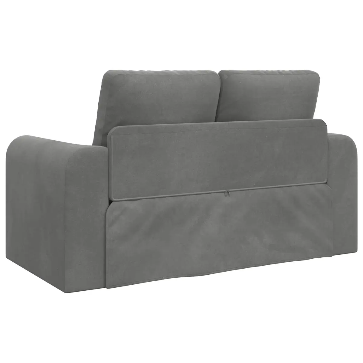 Sofa Bed Grey Velvet 148x71x83cm Convertible Couch Modern Living Room Guest Space