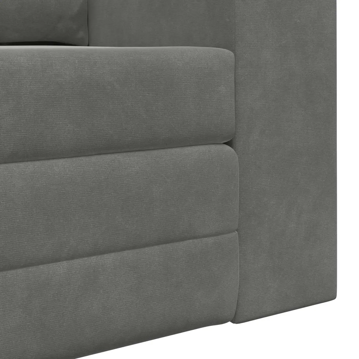 Sofa Bed Grey Velvet 148x71x83cm Convertible Couch Modern Living Room Guest Space