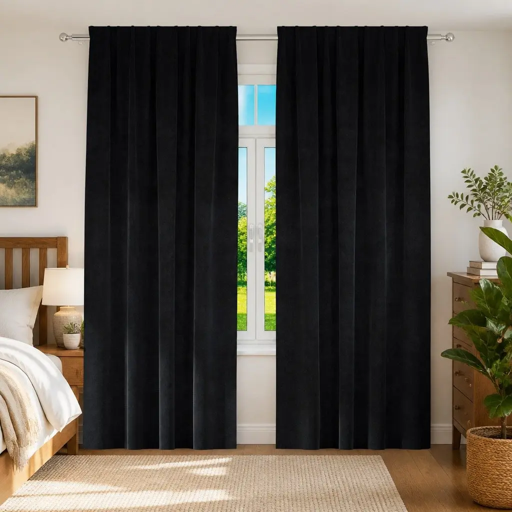 Blackout Curtains 140 x 245 cm Velvet 2 pcs Light Blocking Window Drapes