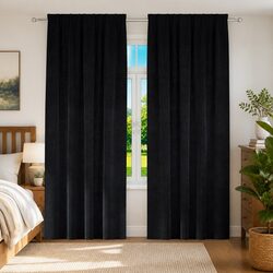 Enhance Your Space with Black Velvet Blackout Curtains 2 Panels