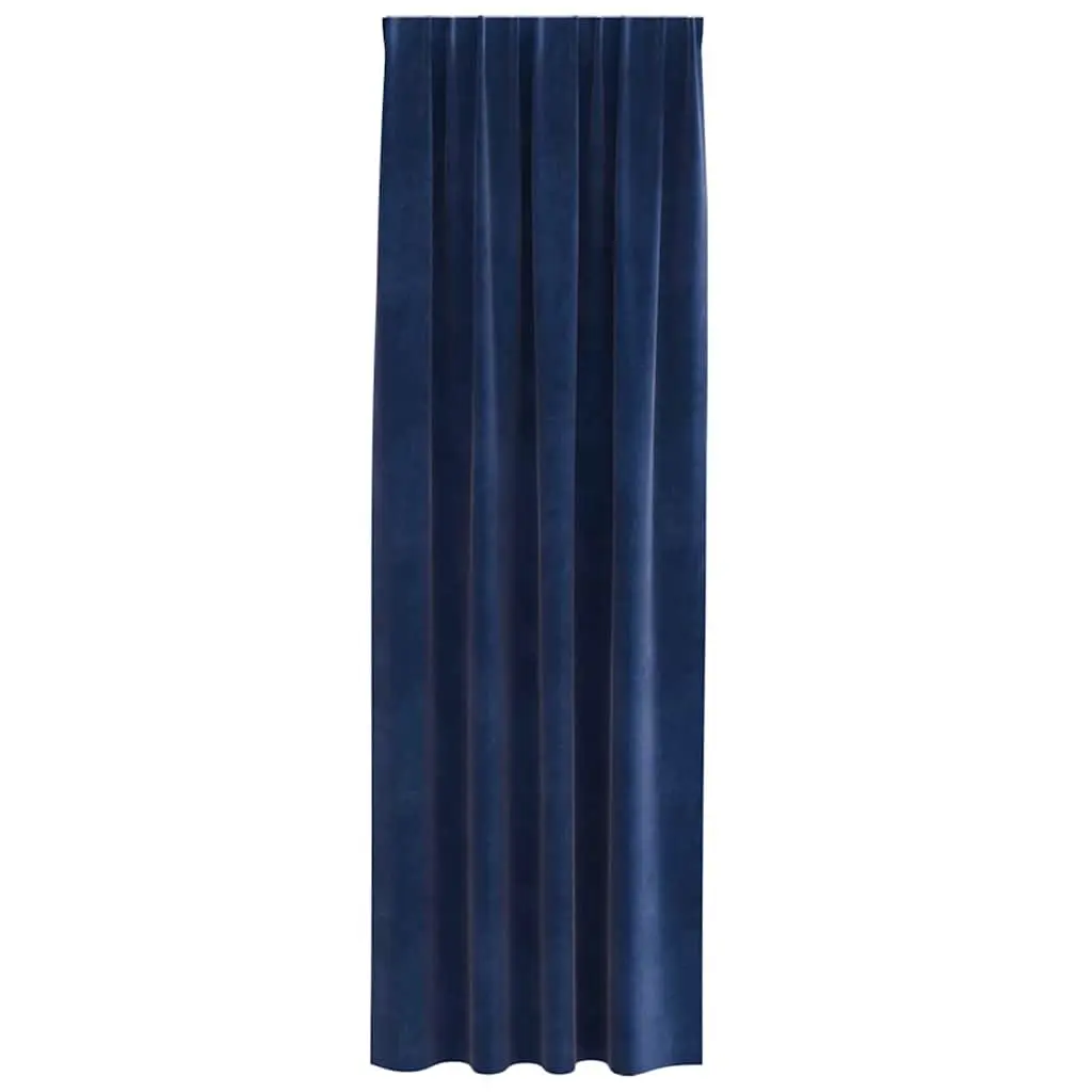 Blackout Curtains 140 x 245 cm Dark Blue Velvet Light Blocking Window Treatment 2 pcs