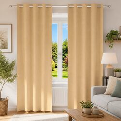 Enhance Your Home with Beige Blackout Curtains, 245 x 140 cm