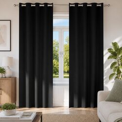Enhance Your Space with Blackout Curtains 2 pcs Black