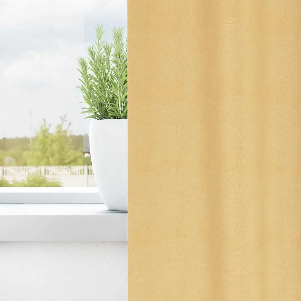 Blackout Curtains 245 x 140 cm Beige 2 Pieces Hook and Ring System
