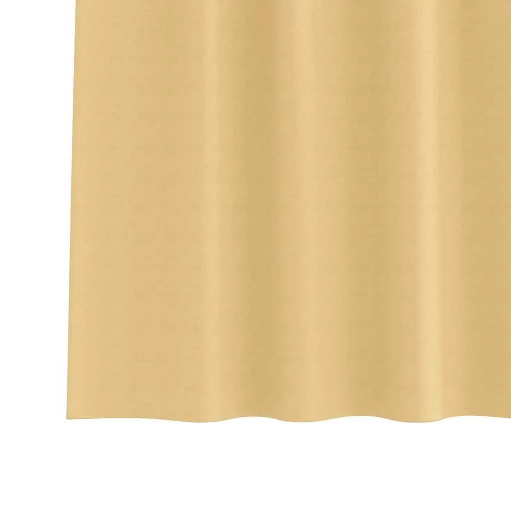 Blackout Curtains 245 x 140 cm Beige 2 Pieces Hook and Ring System