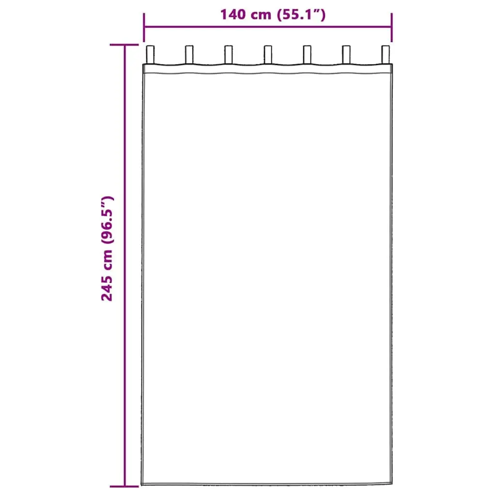 Blackout Curtains 245 x 140 cm Beige 2 Pieces Hook and Ring System