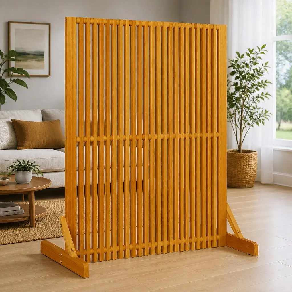 Solid Wood Privacy Screen Room Divider Folding Indoor Outdoor 79.5 x 50 x 110 cm