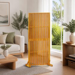 Wooden Slatted Room Divider for Indoor & Outdoor Spaces, 180.5cm
