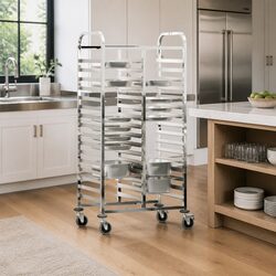 Tray Trolley with 32 GN Container Capacity Stainless Steel Kitchen Catering