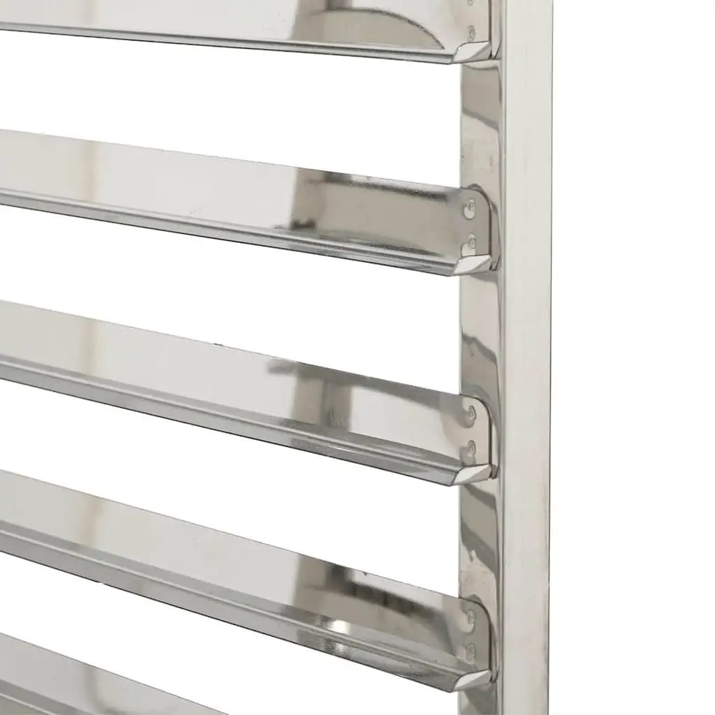 Tray Trolley Stainless Steel Kitchen Dining Service Cart with Adjustable Height and Silent Rotating Castors