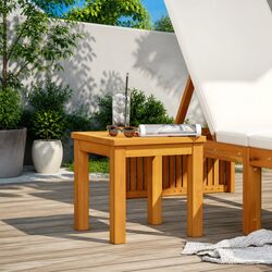 Compact Acacia Wood Square Side Table for Garden and Home