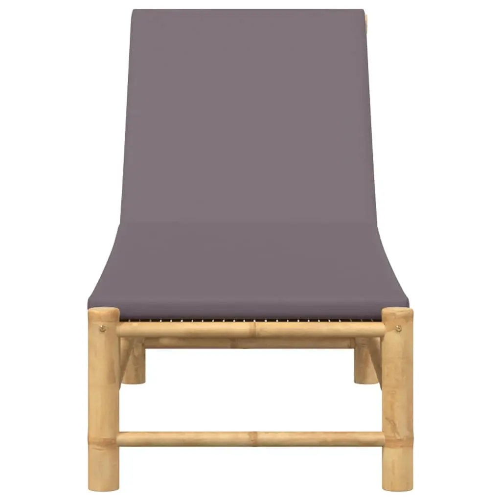 Sun Lounger Bamboo Adjustable Backrest Cushion Seat Outdoor Garden Patio Chair