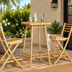 Enhance Your Outdoor Space with Bamboo Bar Table 55x55x100 cm