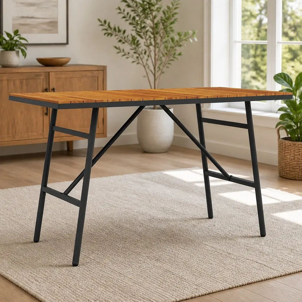 Dining Table 110x55x61.5cm Solid Acacia Wood Modern Indoor Outdoor