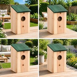 Enhance Your Garden with 4 Wooden Birdhouses