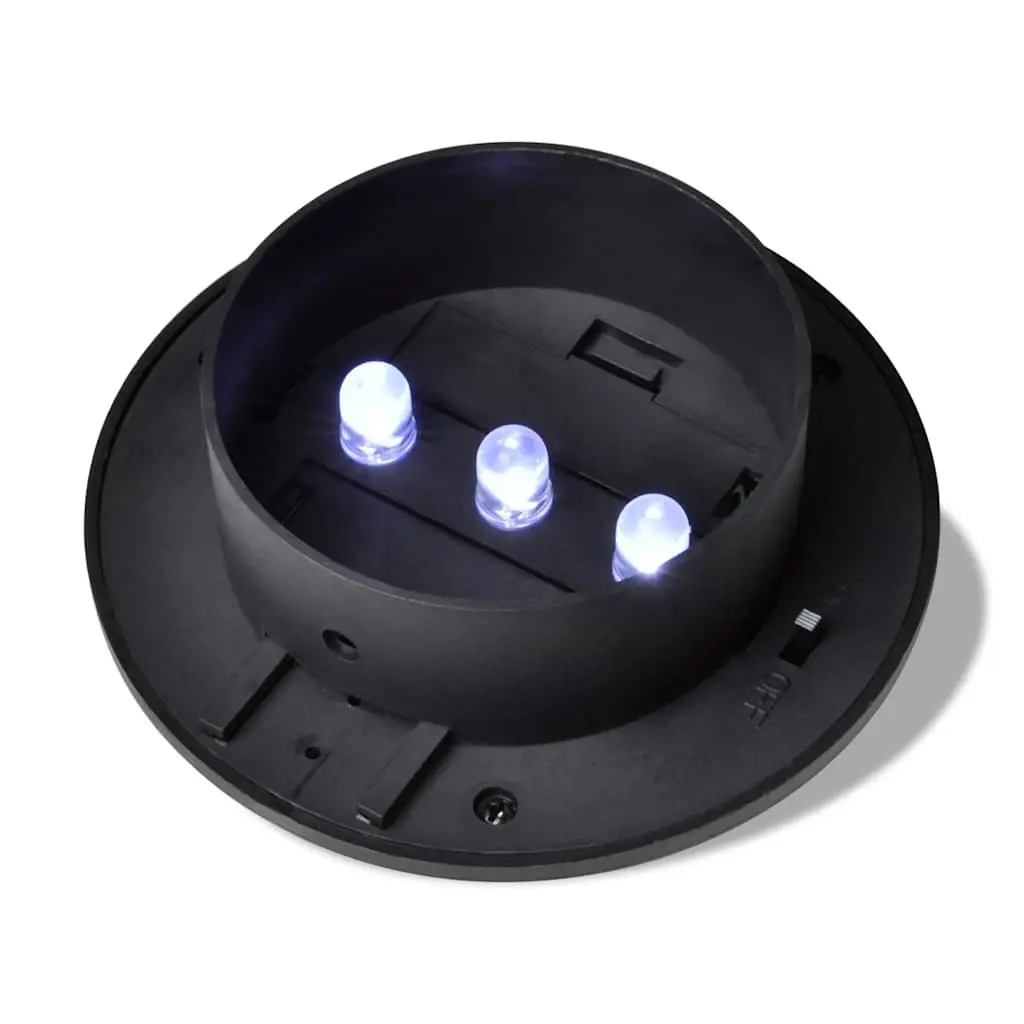 Solar Fence Light Set 6 Piece LED Outdoor Gutter Wall Lamp Black Automatic Dusk to Dawn