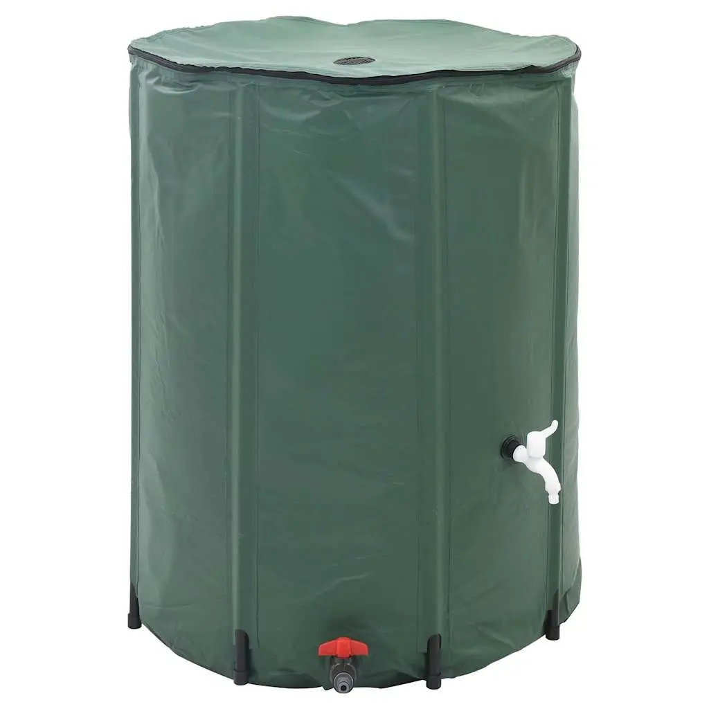 Collapsible Water Tank 500L Green PVC Construction UV Protection Garden Watering Storage System