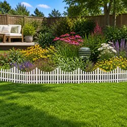 Enhance Your Garden with a White Lawn Divider Edging