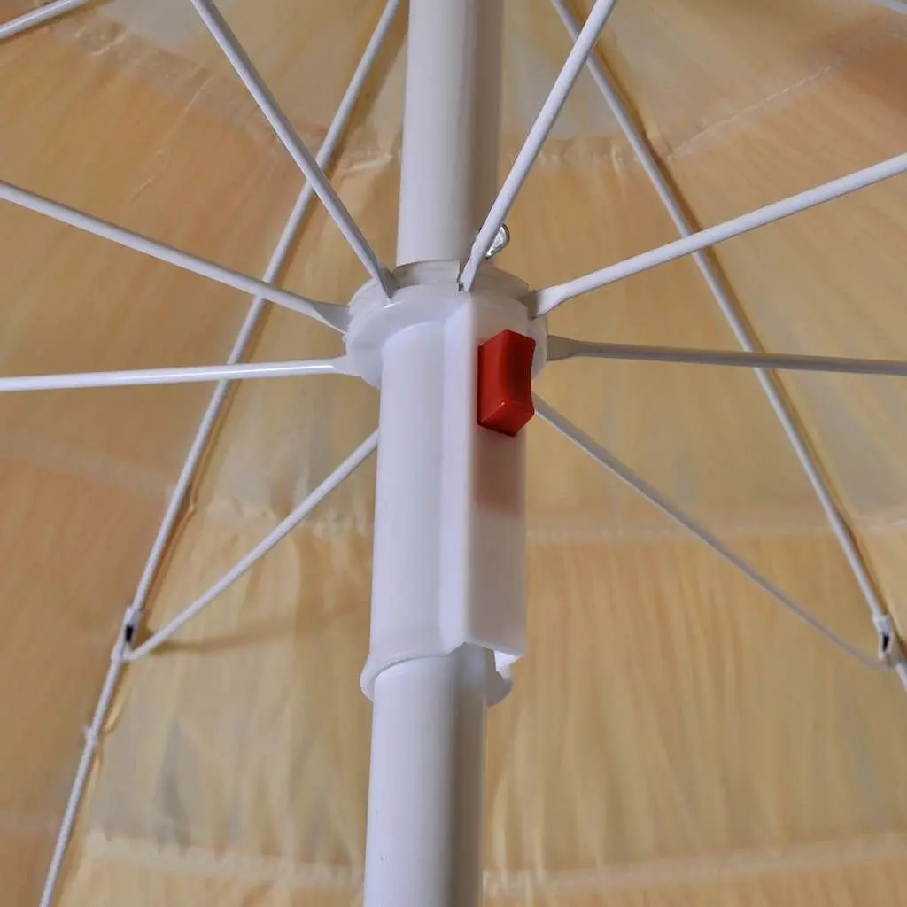 Beach Parasol 1.8m Tilt Outdoor Umbrella Adjustable Shade Durable Polyester Cover