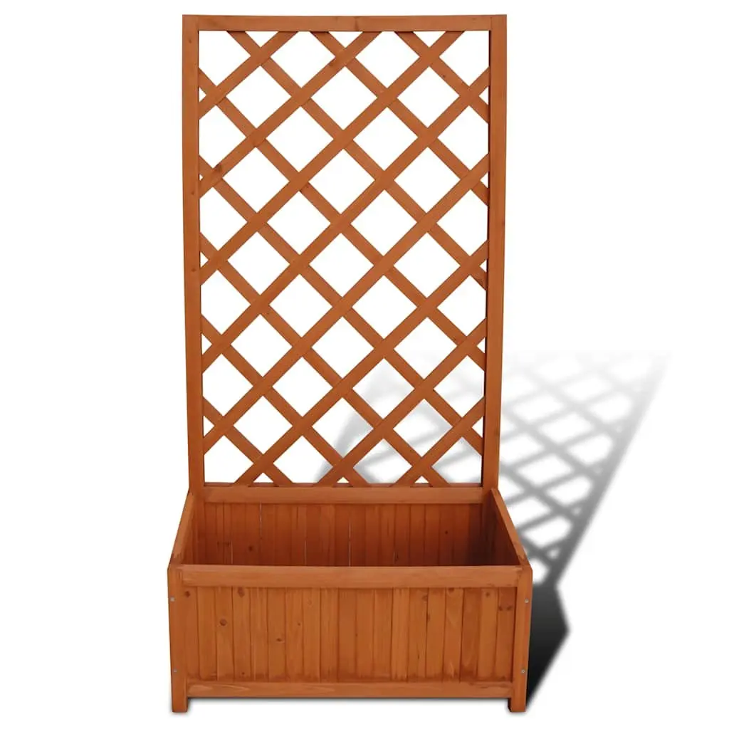 Wooden Trellis Planter Box Large Flower Garden Outdoor 70x30x135cm Brown