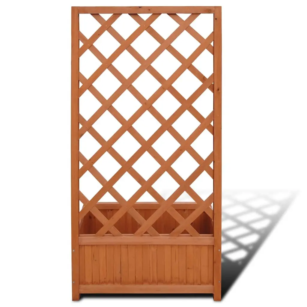Wooden Trellis Planter Box Large Flower Garden Outdoor 70x30x135cm Brown