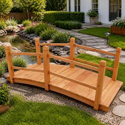 Enhance Your Outdoor Oasis with a 140cm Wooden Bridge