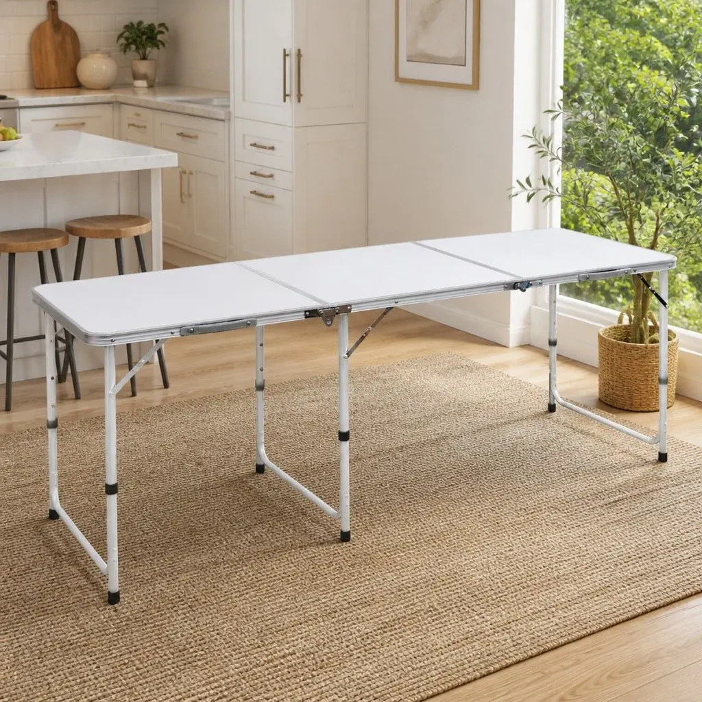 Foldable Camping Table Height Adjustable 55cm 62cm 70cm Portable Picnic Garden Outdoor