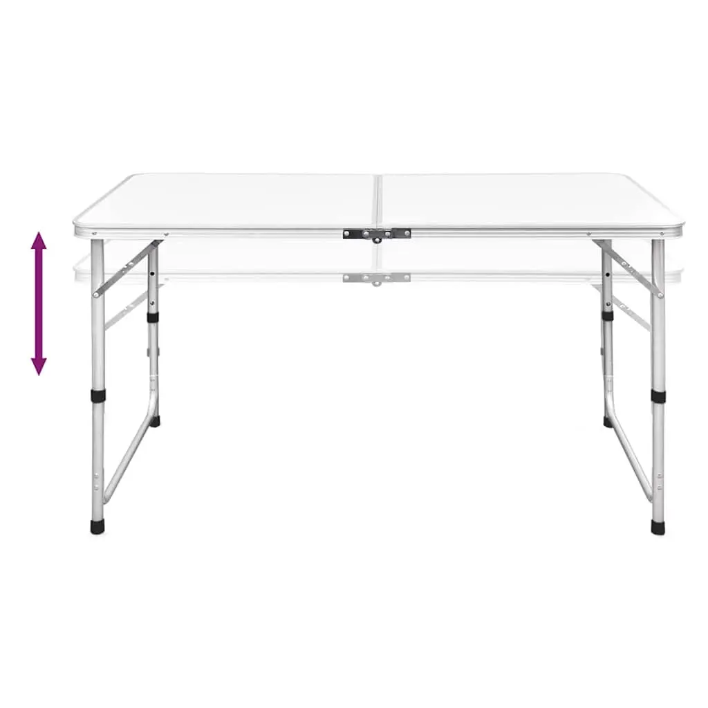 Foldable Camping Table Set 120 x 60 cm Height Adjustable Portable Outdoor