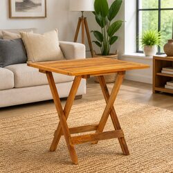 Bistro Table 46x46x47 cm Folding Wooden Coffee Side Table Indoor Outdoor Garden
