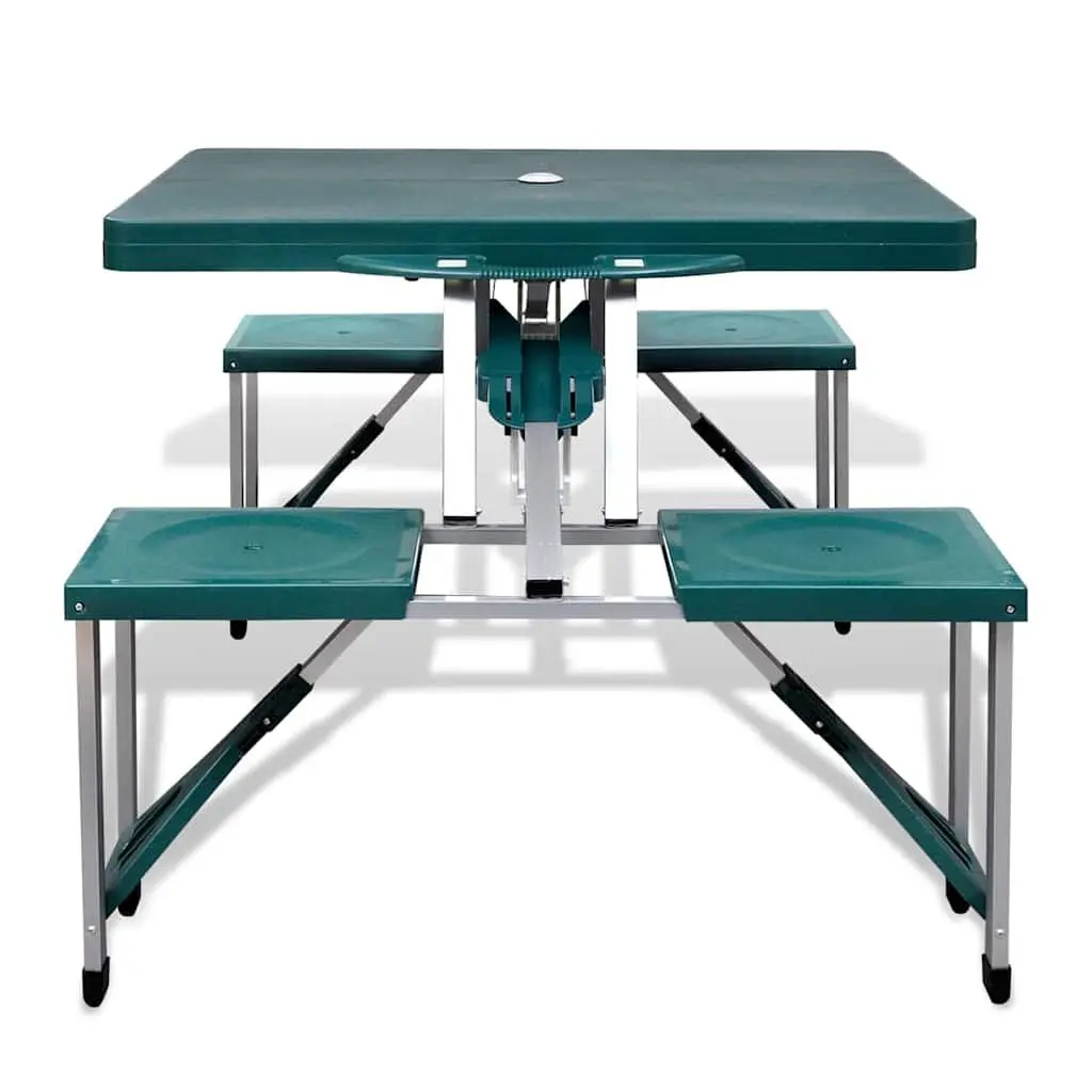 Foldable Camping Table Set with 4 Stools Portable Outdoor Picnic Garden Patio