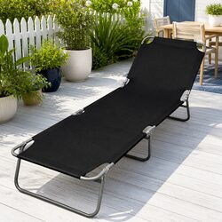 Versatile Black Sun Lounger for Outdoor Relaxation
