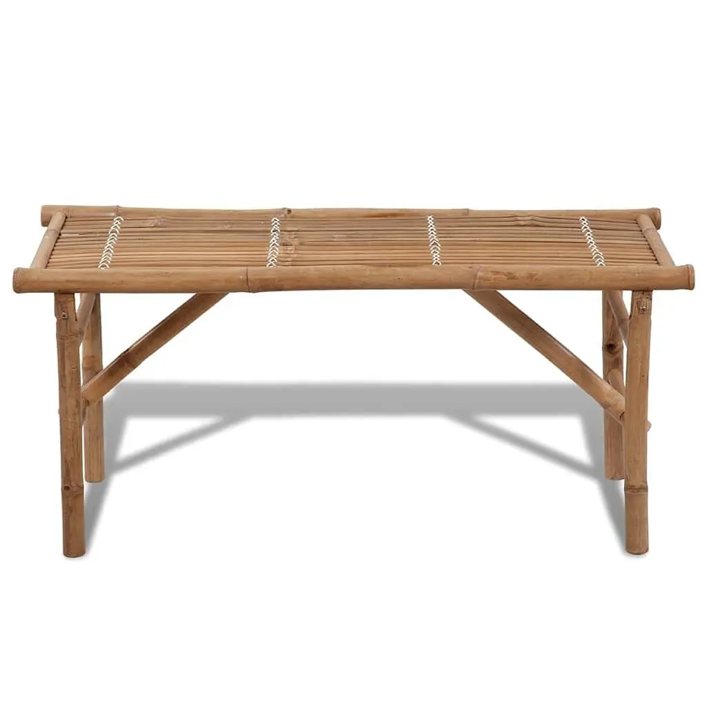 Folding Garden Bench 118 cm Portable Brown Bamboo Weather-Resistant Outdoor Seating