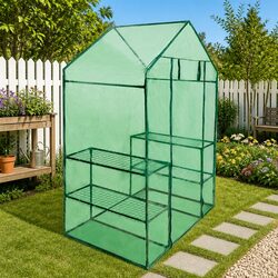 Greenhouse for Plant Lovers: 4 Shelves and Portable Design